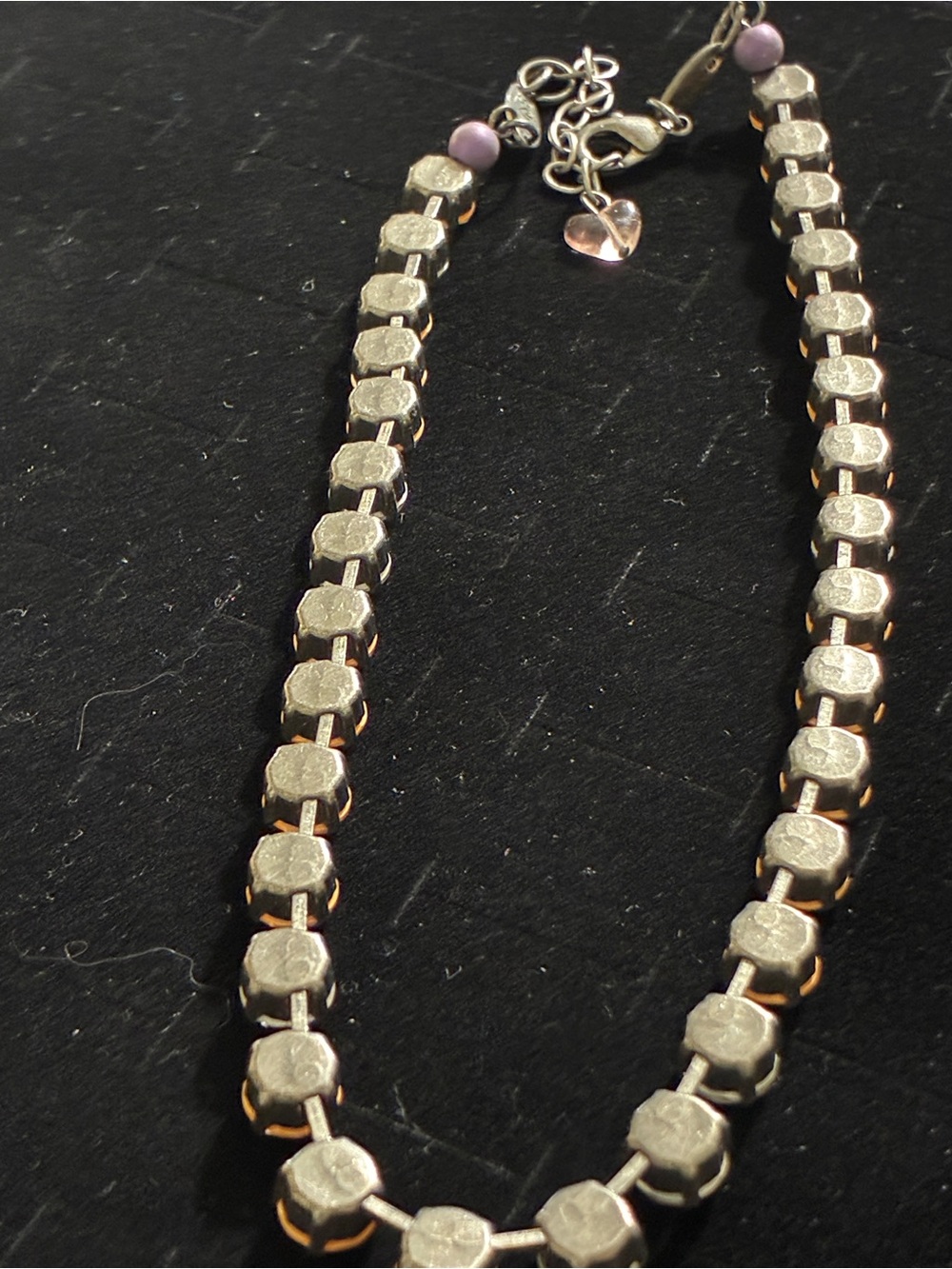 Sabika’s Aurora Orange Crystal Tennis Necklace with Swarovski Crystals. - Picture 8 of 9